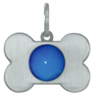 Full Moon  Blue Clouds Pet Tag