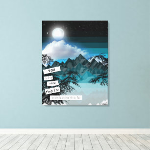 Full Moon Blue Mountain by Sara Motolanez Canvas Print