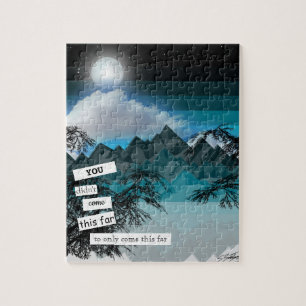Full Moon Blue Mountain Puzzle by Sara Motolanez