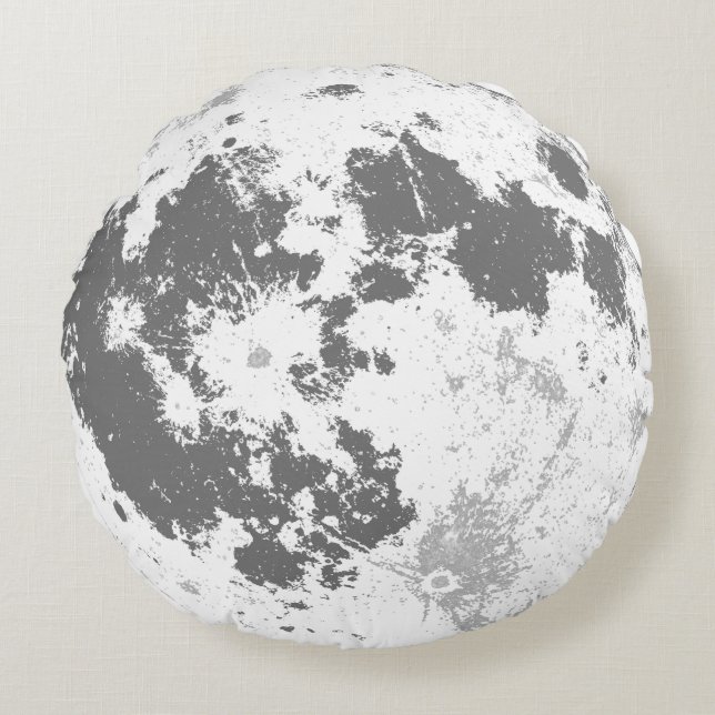 Full Moon Bright Supermoon Round Pillow (Front)