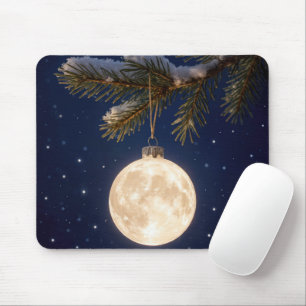 Full Moon Christmas Ornament Mouse Pad