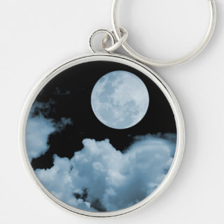 FULL MOON CLOUDS BLUE KEYCHAIN