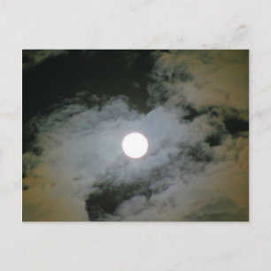 Full Moon Clouds Nature Photography Postcard