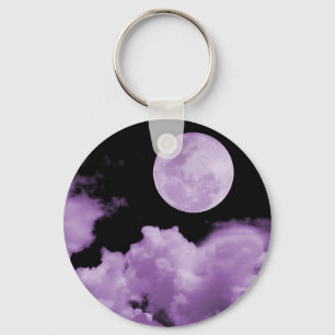FULL MOON CLOUDS PURPLE KEYCHAIN
