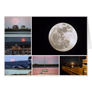 Full Moon collage over Plymouth harbor