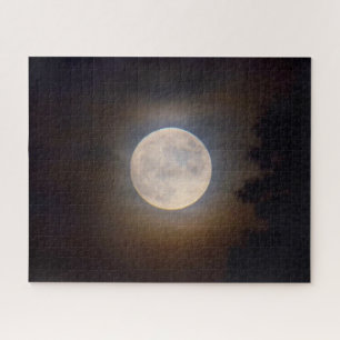 Full Moon Creeping Through the Clouds - 16x20 Jigsaw Puzzle