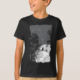 Full Moon Crow Gloomy Forest Costume Awesome Hallo T-Shirt