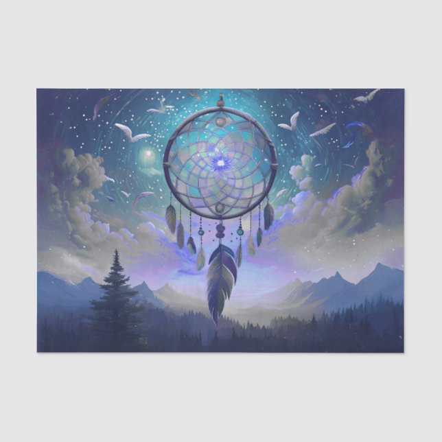 Full Moon Dream Catcher, Celestial Tissue Paper (Front)