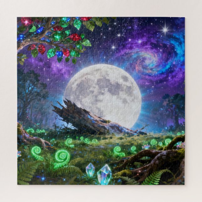 Full Moon Fantasy Forest Jigsaw Puzzle (Vertical)