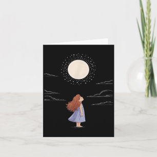Full Moon Feelings Design Astrology Zodiac Space  Card