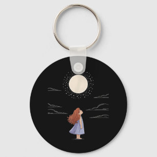 Full Moon Feelings Design Astrology Zodiac Space Keychain