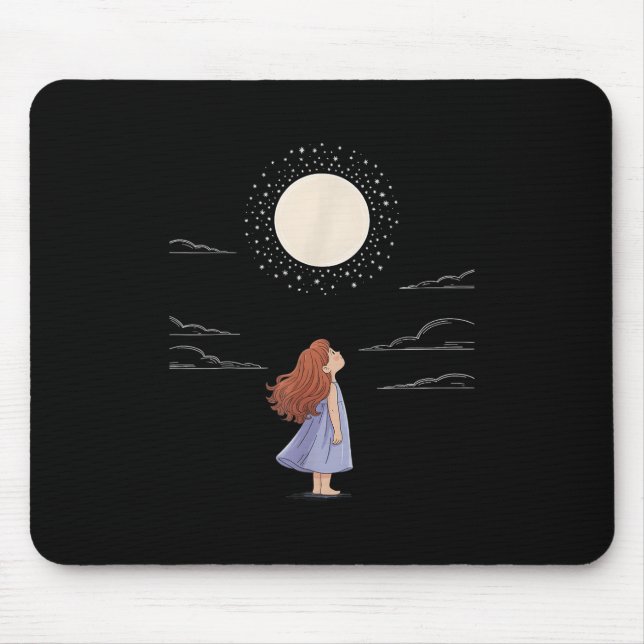Full Moon Feelings Design Astrology Zodiac Space  Mouse Pad (Front)