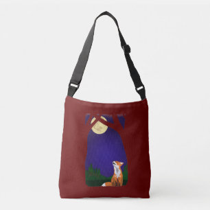 Full moon fox crossbody bag