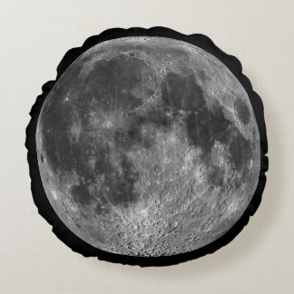 Full Moon From Space Round Globe Round Pillow