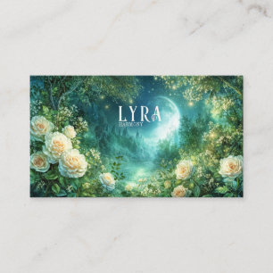 Full Moon Garden and Fairy Tale Castle Night Business Card