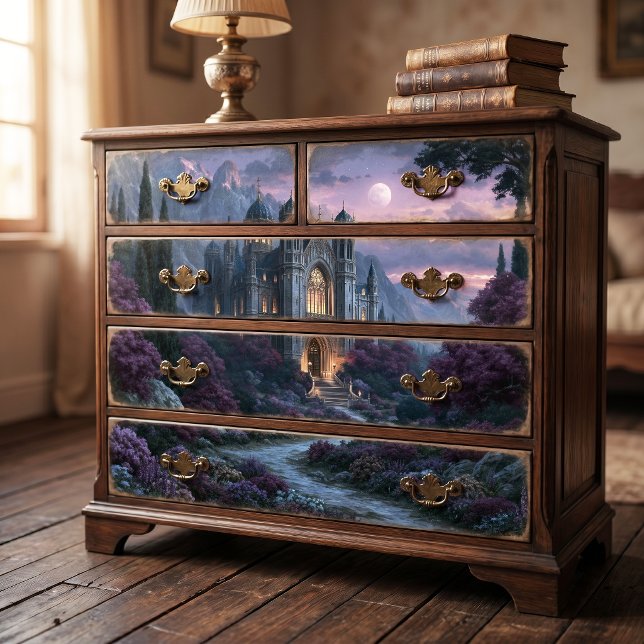 Full Moon Gothic Fantasy Castle Decoupage Tissue Paper (Creator Uploaded)