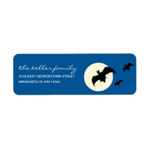 Full Moon Halloween Address Label