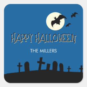 Full Moon Halloween Gift Tag Stickers