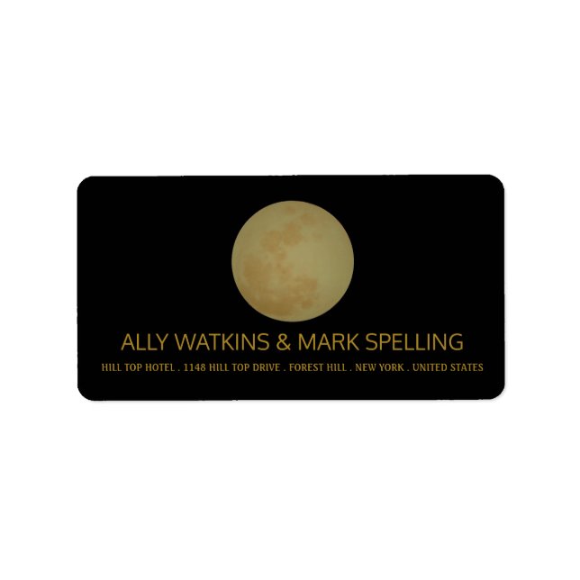 Full Moon, Halloween Party Label (Front)