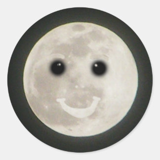 Full Moon Happy Face Sticker