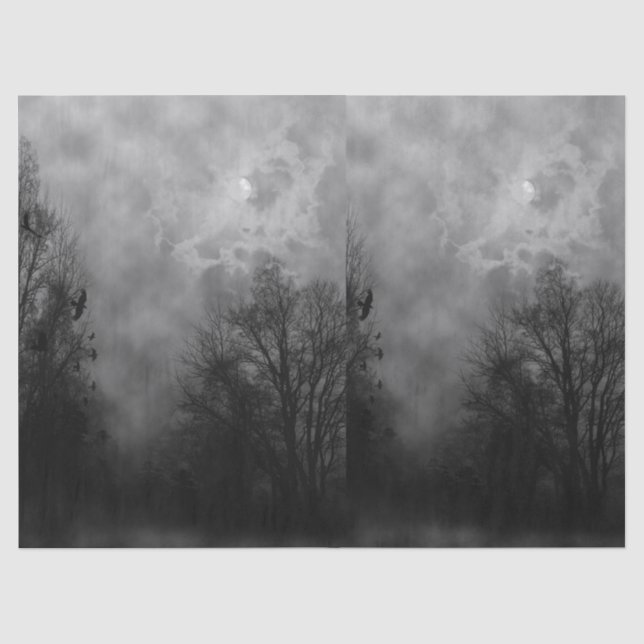 Full Moon Haunted Halloween  Tissue Paper (Front)