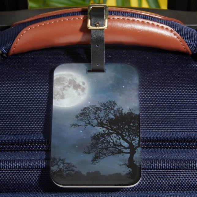 Full Moon in a Starry Sky Luggage Tag (Front Insitu 2)