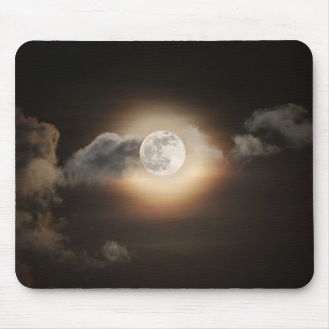 Full Moon in Cloudy Night Mouse Pad (Front)