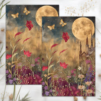 FULL MOON IN MEADOW DECOUPAGE TISSUE PAPER
