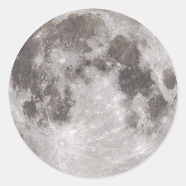 Full moon in the night classic round sticker (Front)