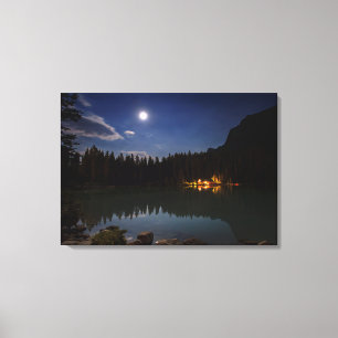 Full Moon   Lake Louise, Canada Canvas Print