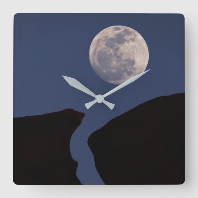 Full Moon | Monument Valley, Arizona Square Wall Clock (Front)