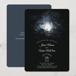 Full Moon Moonlight Night Gothic Wedding Invitation