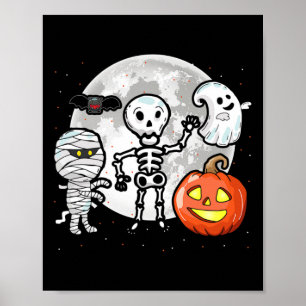 Full Moon Mummy Ghost Ans Scary Sceleton  Poster