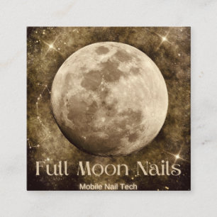 Full Moon Nails Square Business Cards