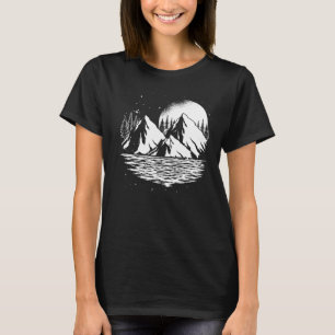 Full Moon Nature Forest Moonlight Mountain Hiking T-Shirt