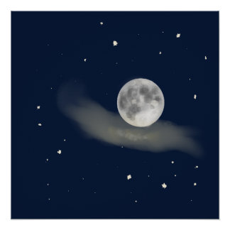Full moon night poster