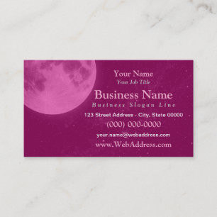 Full Moon Night Sky / Elegant Celestial Starry Business Card