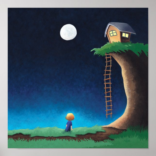 Full Moon Night Sky Poster (Front)