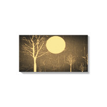 Full Moon Night Vintage Wrapped Canvas