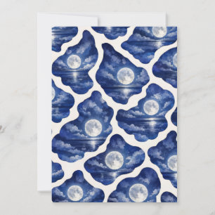 Full Moon Ocean Night Invitation
