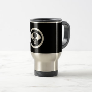 Full moon on fan in circle travel mug