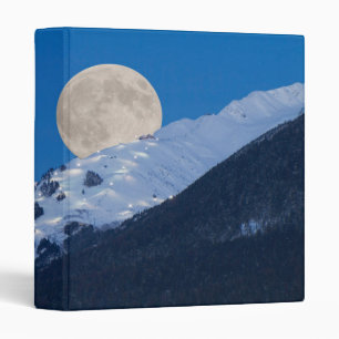 Full Moon Over Alyeska Ski Resort, Alaska Binder
