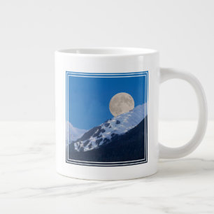 Full Moon Over Alyeska Ski Resort, Alaska Large Coffee Mug