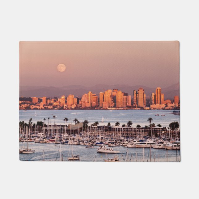 Full Moon over San Diego Doormat (Front)