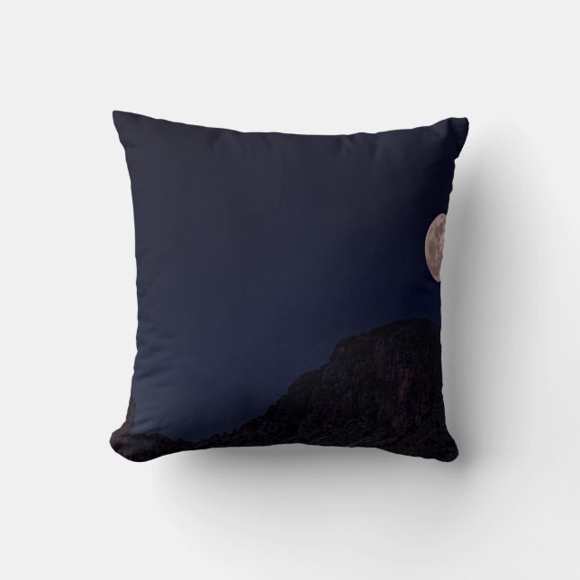 FULL MOON OVER THE MOUNTAIN THROW PILLOW (Front)