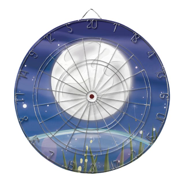 Full Moon over the Pond Dartboard (Front)