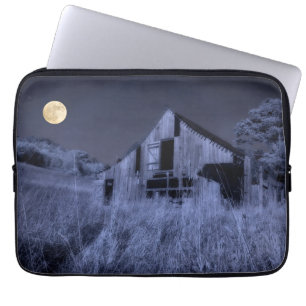 Full Moon Overhead Old Weathered Barn Laptop Sleeve