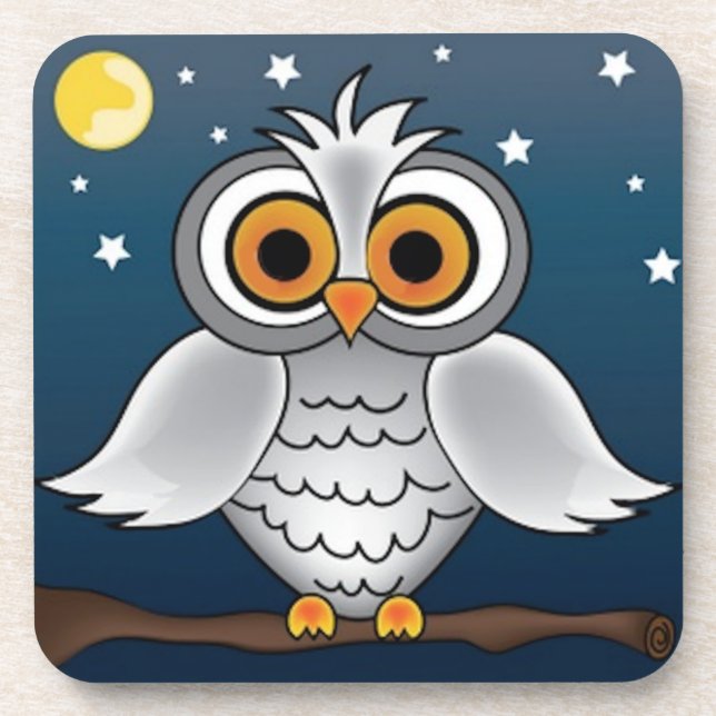 Full Moon Owl Coaster (Front)