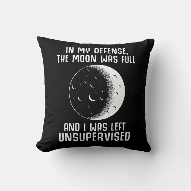 Full Moon Pagan Witch Wiccan Quote Throw Pillow (Front)