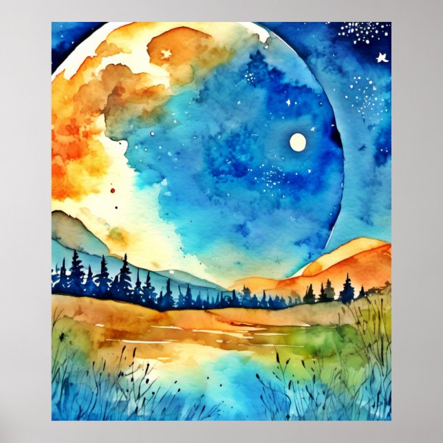 Full Moon Painting Poster (Front)